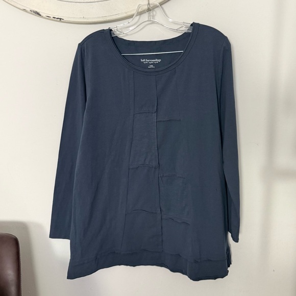 Soft Surroundings Tops - Soft Surroundings Riva Tunic Top Blue Long Sleeve Large Cozy Lagenlook